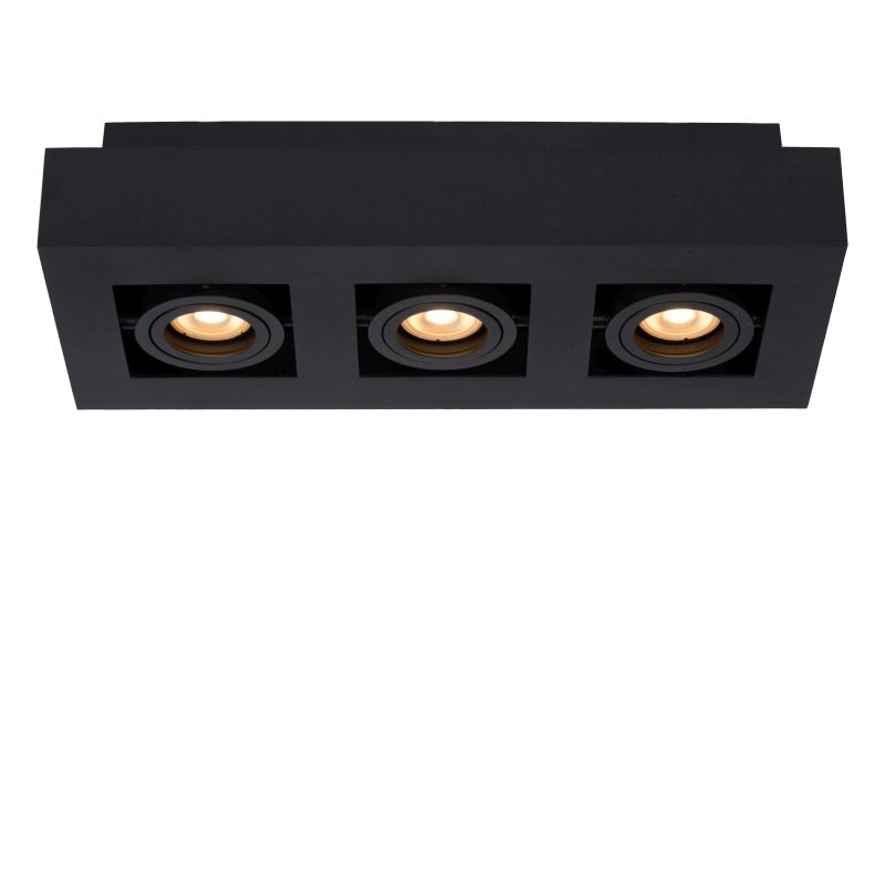 Lucide XIRAX - Stropné bodové svietidlo - LED Dim to warm - GU10 - 3x5W 2200K/3000K - Black